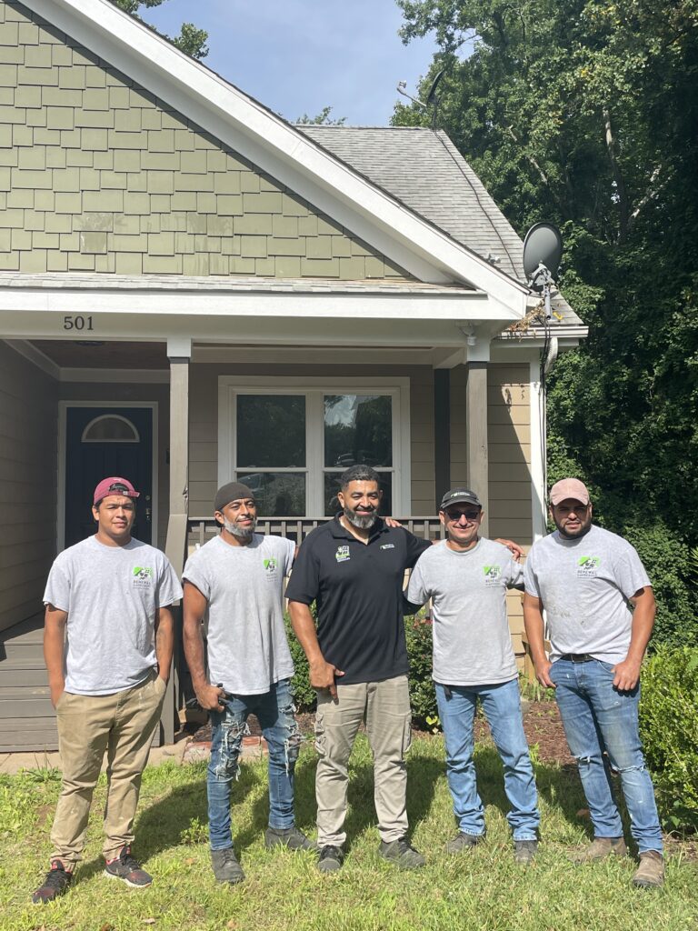 Renewal by Andersen installation crew after replacement windows were installed.