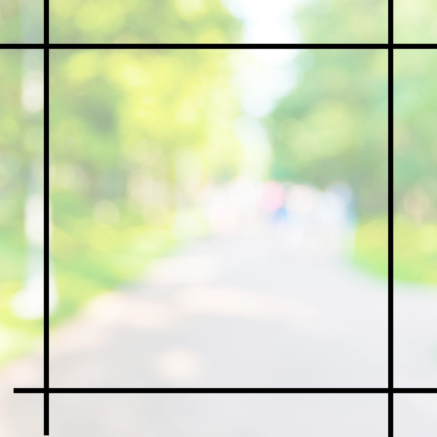 Window split into one large square in middle and small squares in each corner