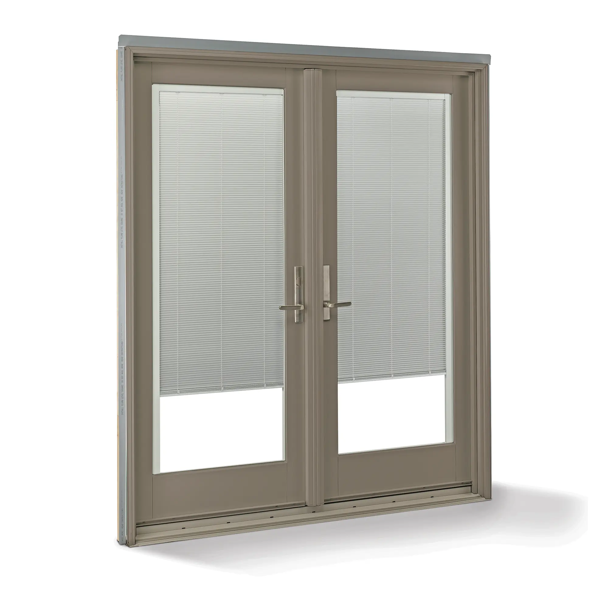 Gray hinged patio doors