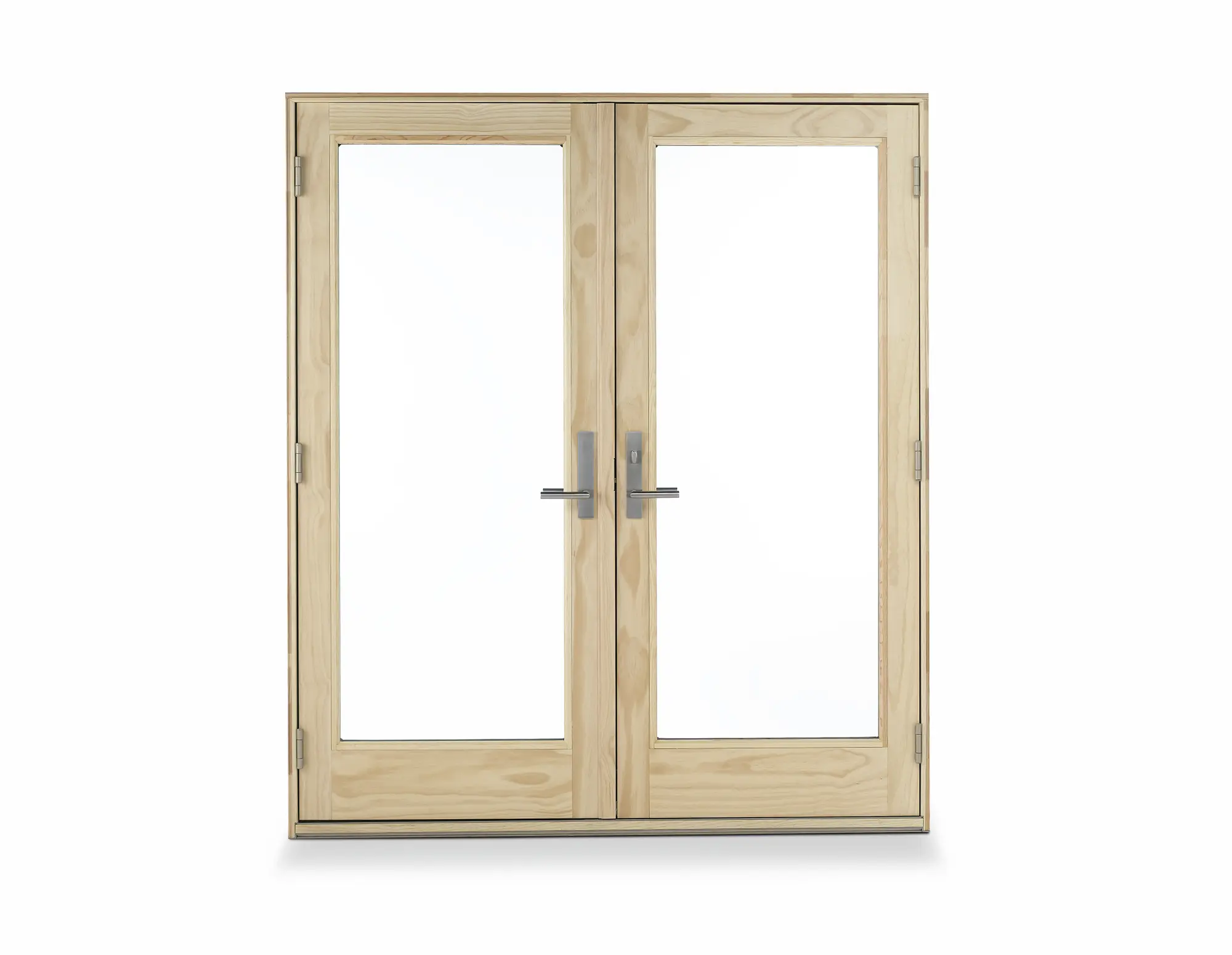 Light wooden hinged patio doors