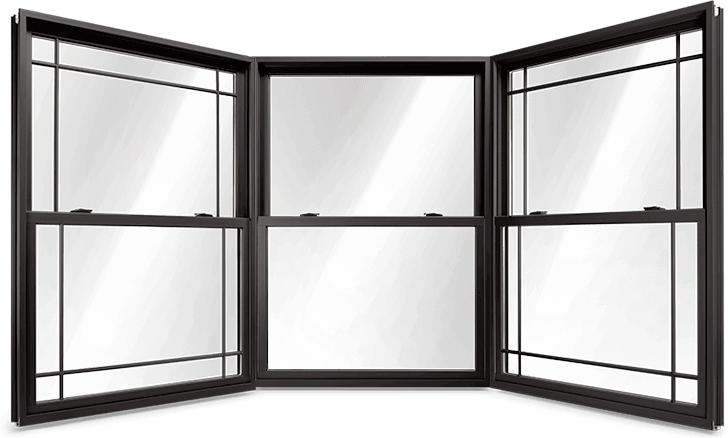 Black bay and bow window