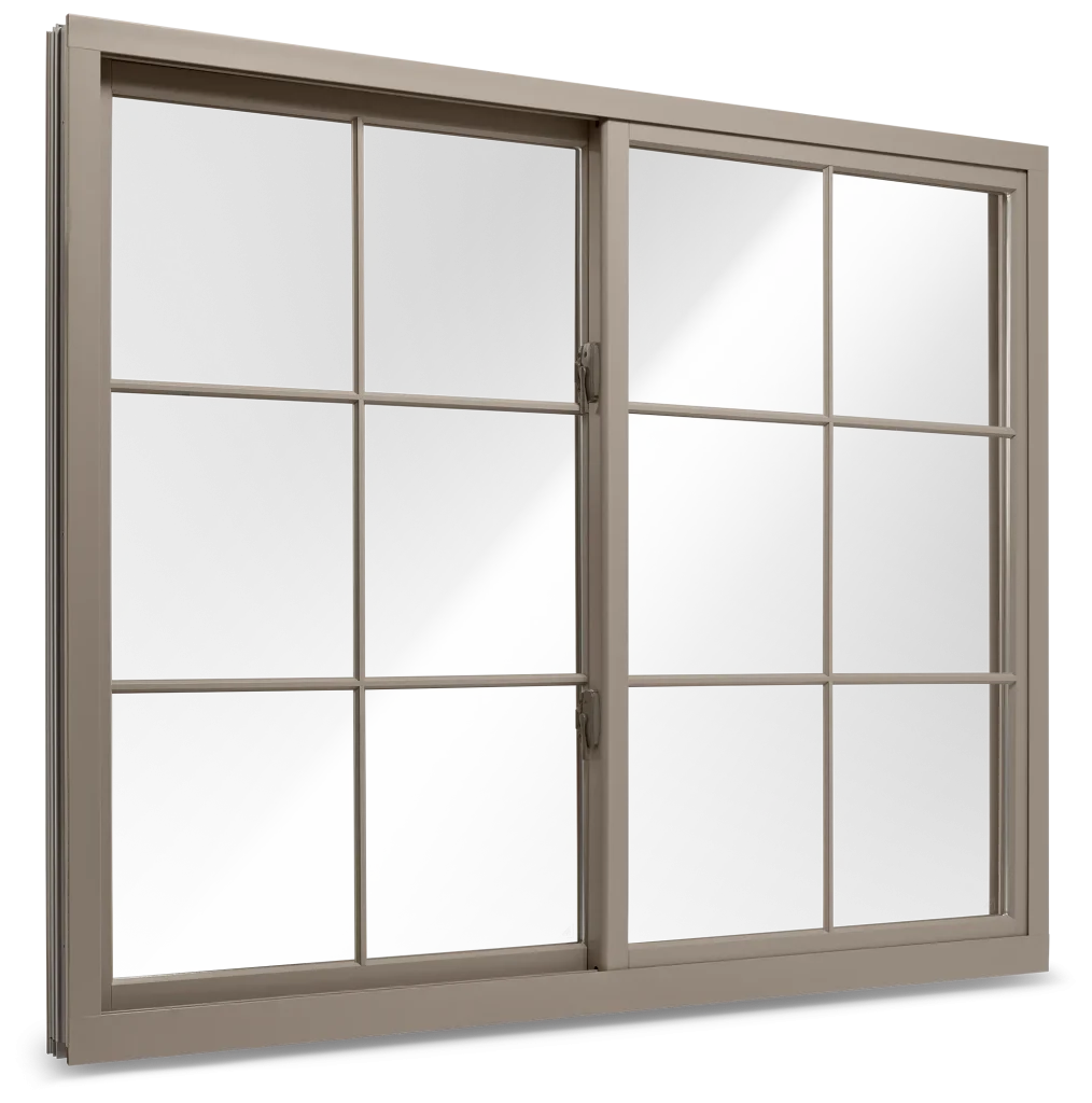 Dark gray gliding windows