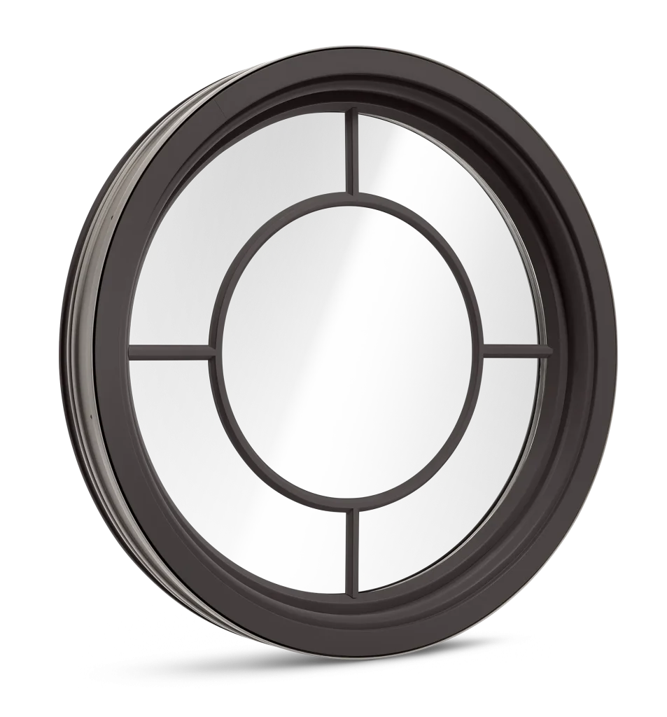 Black round specialty window