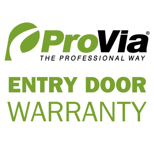 Provia logo with the text "Entry Door Warranty"