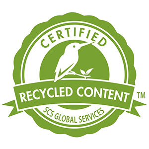 Certified Recycled Content badge from SCS Global Services