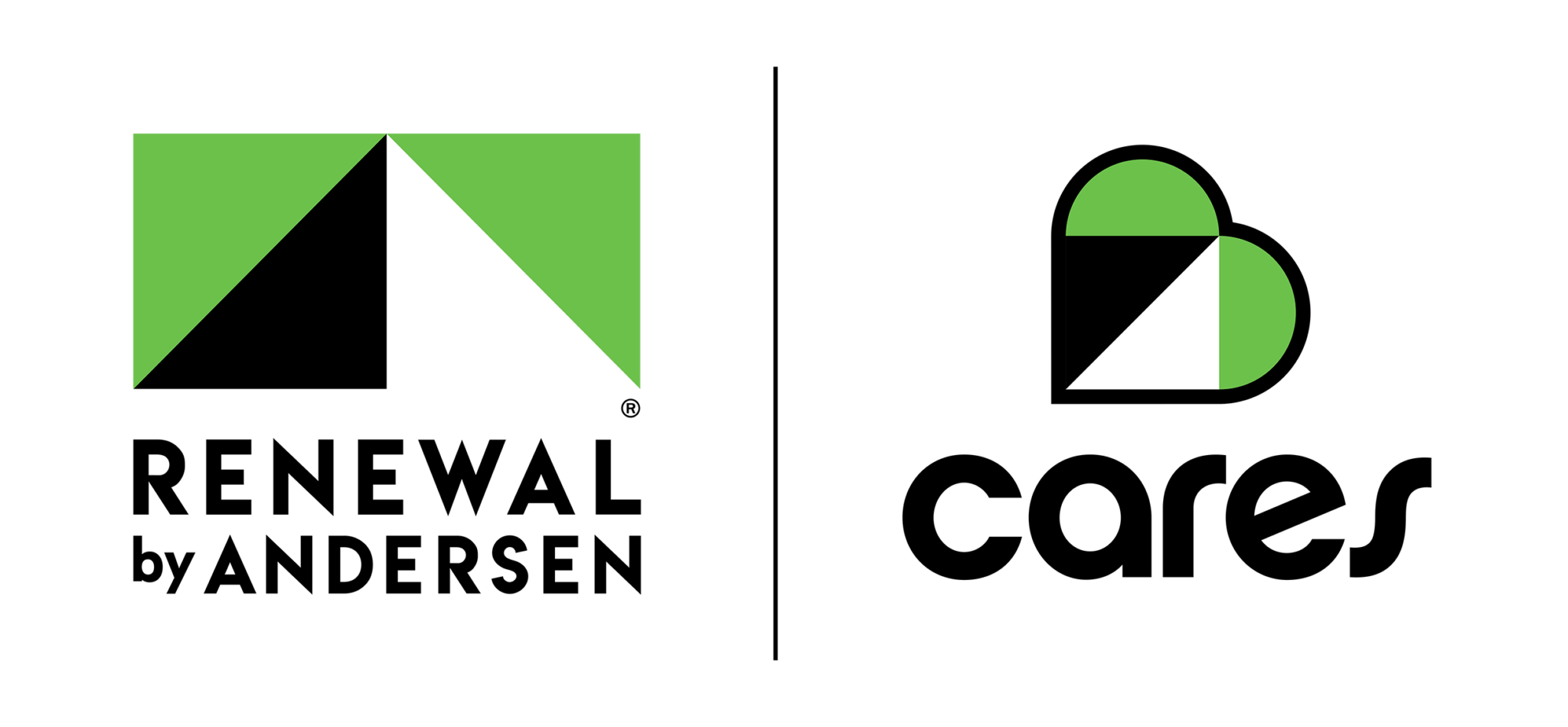 Renewal by Andersen logo and the Renewal Cares logo