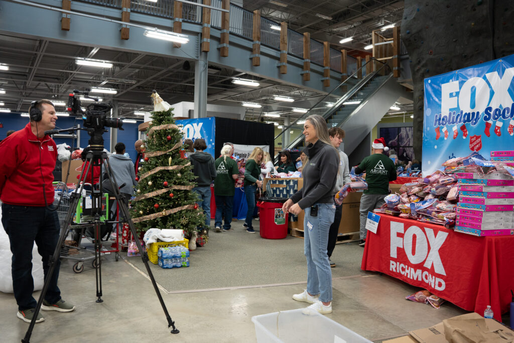 Renewal by Andersen volunteers for Fox Holiday Socks in Richmond, VA