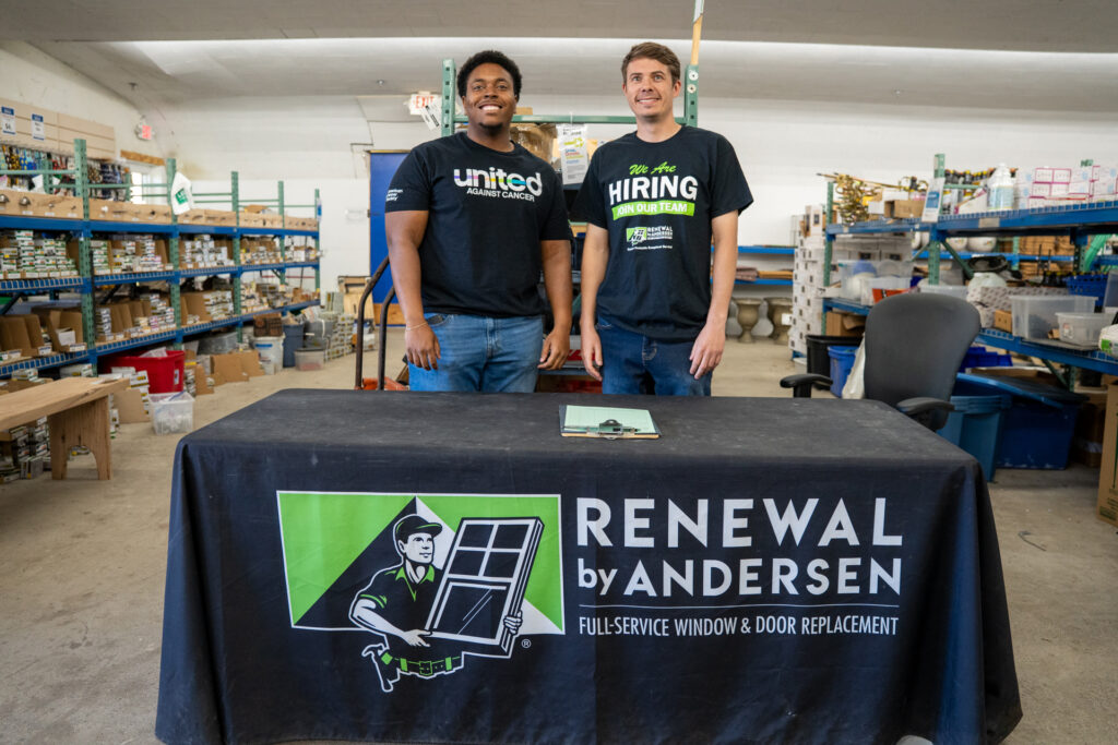 Renewal by Andersen of Roanoke team members volunteering at ReStore in Roanoke, VA