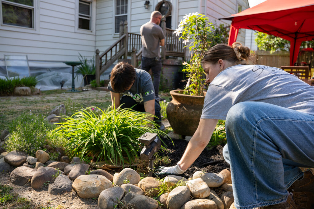 Renewal Cares team working on the property