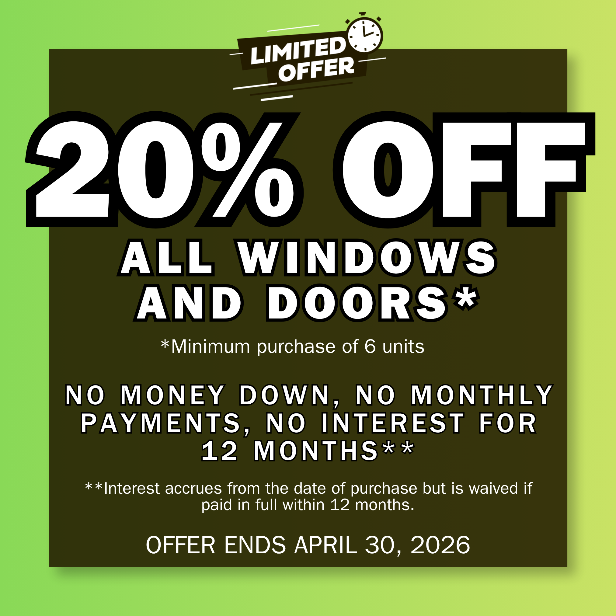 Renewal by Andersen April 2026 Offer: Save 20% on all Windows & Doors