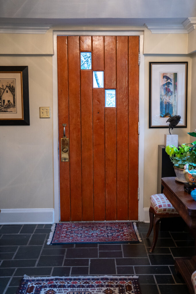Inside view of the original door on the 1930s Cape Cod cottage in Roanoke, VA