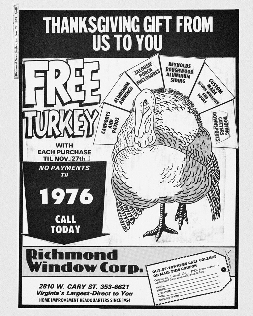 Free Turkey vintage Richmond Window Corp poster.