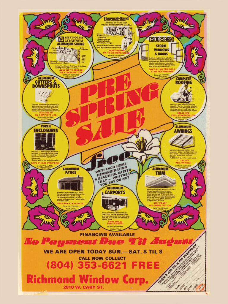 Pre Spring vintage Richmond Window Corp poster.