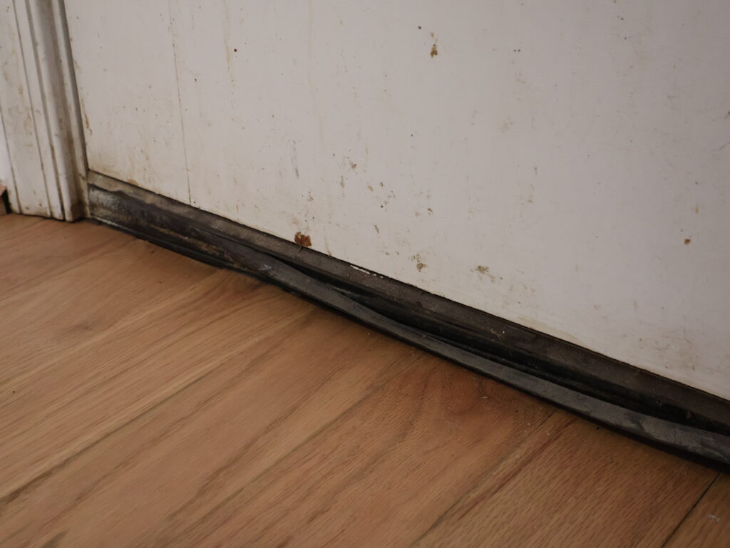 Previous door, close up on damage.