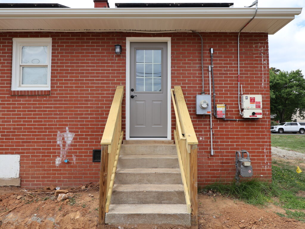 Renewal by Andersen installed back entry door on Fredericksburg Habitat home.