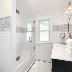White window in a bathroom