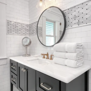 White windows in a bathroom