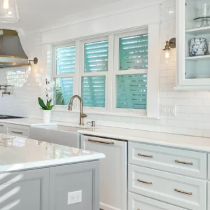 White windows in a white kitchen