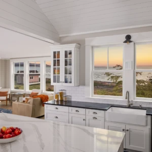 White windows in a white kitchen